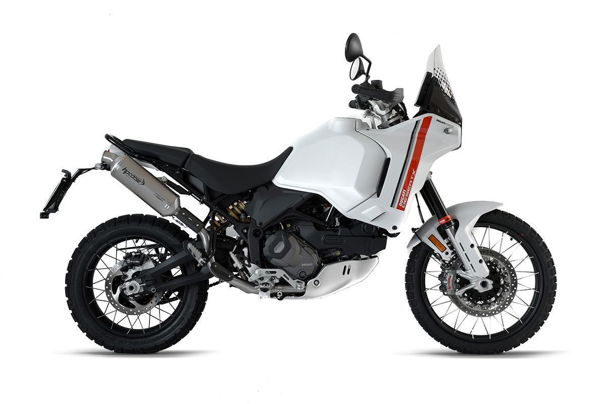HP CORSE SP-1 SHORT Titanium High Mount Slip-on Exhaust for the Ducati DesertX