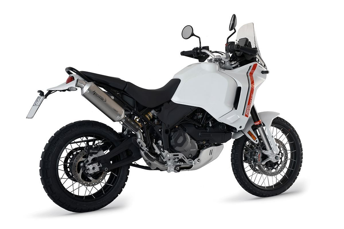 HP CORSE SP-1 SHORT Titanium High Mount Slip-on Exhaust for the Ducati DesertX