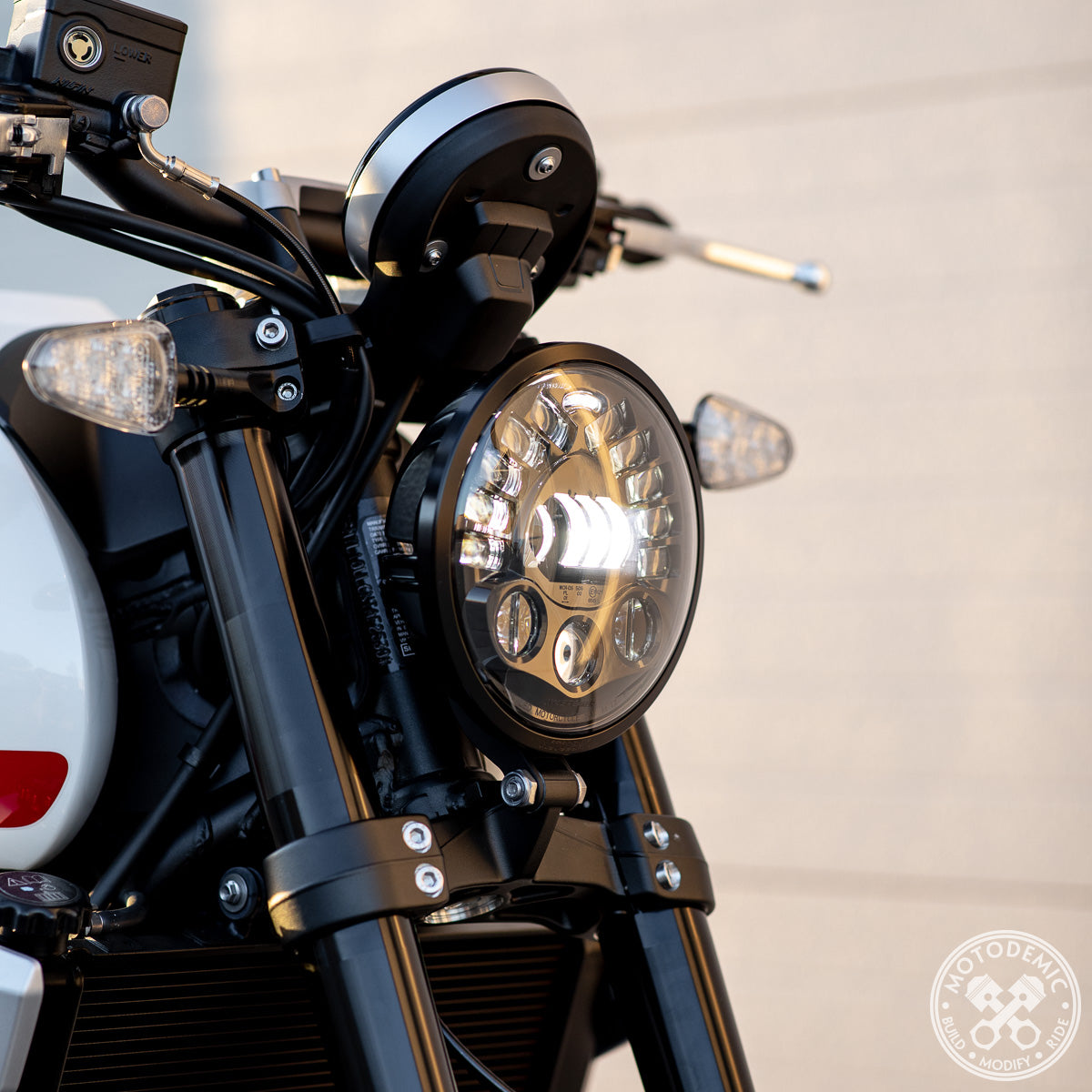 Motodemic Adaptive LED Headlight Upgrade for the Triumph Trident 660