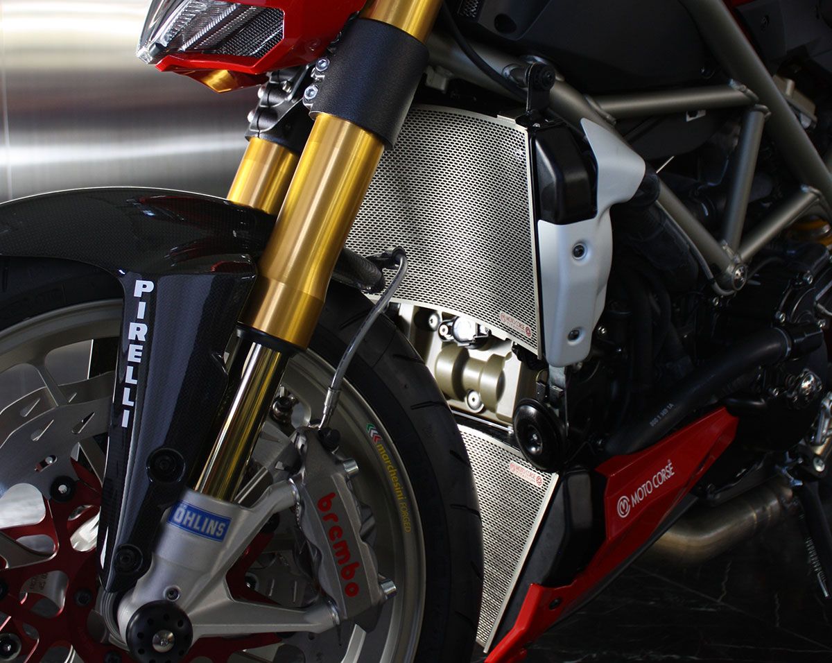 Motocorse Titanium Radiator and Oil Cooler Guards for the Ducati Streetfighter 1098 / 848