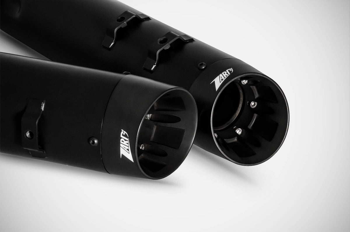 Zard Dual Slip-on Exhaust System for Harley Davidson Grand American Touring Motorcycles (114cc engines - Glides and Road King - 2021+)