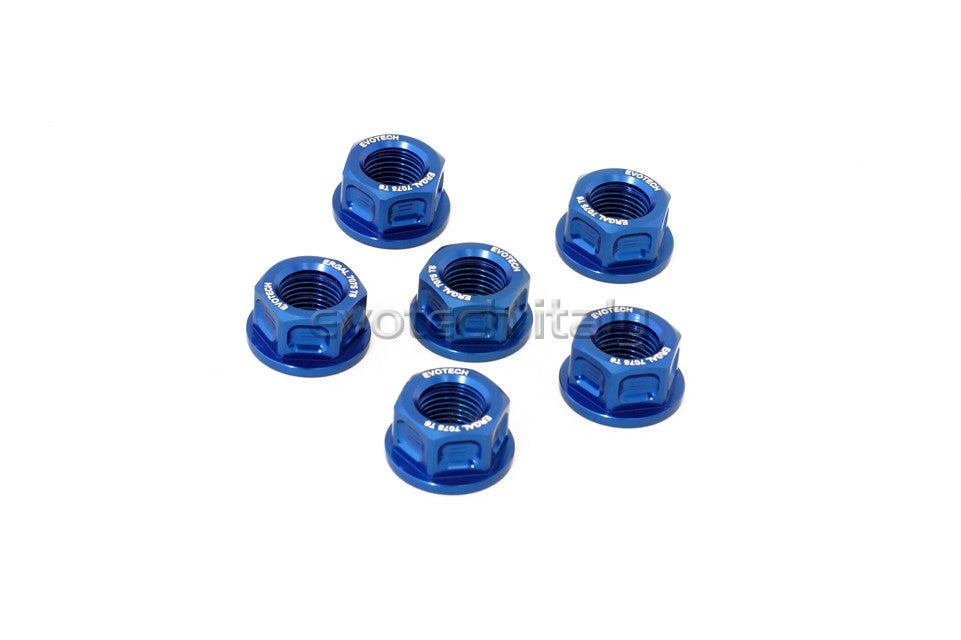 Evotech Srl Billet Aluminum Sprocket/Flange Nuts for Ducati, KTM, and Kawasaki (set of 6) - M10x1.25