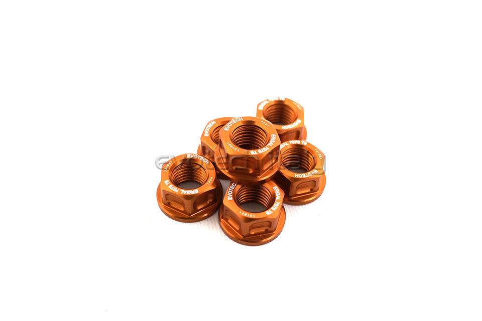 Evotech Srl Billet Aluminum Sprocket/Flange Nuts for Ducati, KTM, and Kawasaki (set of 6) - M10x1.25