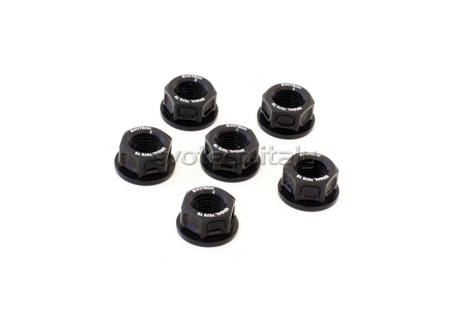 Evotech Srl Billet Aluminum Flange Nuts or Sprocket Nuts for Ducati's (set of 6) M10x1.0