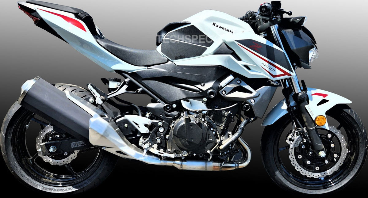 TechSpec Tank Extender and Tank Grip Pads for the Kawasaki Ninja 400 / 500 & Z400 / Z500