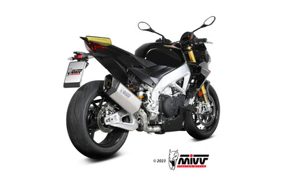 MIVV Slip-on, SR-1 Titanium, Standard Exhaust For Aprilia Tuono V4 1100 2021-2023