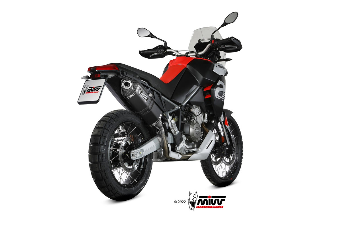 MIVV Slip-on, Speed Edge Black Stainless Steel, Standard Exhaust For Aprilia Tuareg 660 2022-2023