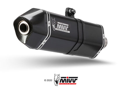 MIVV Slip-on, Speed Edge Black Stainless Steel, Standard Exhaust For Aprilia Tuareg 660 2022-2023