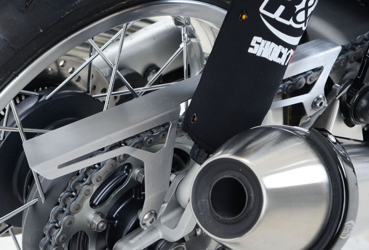 R&G Racing Brushed Stainless Chain Guard for the Triumph Thruxton 1200/Speed Twin '19-'22