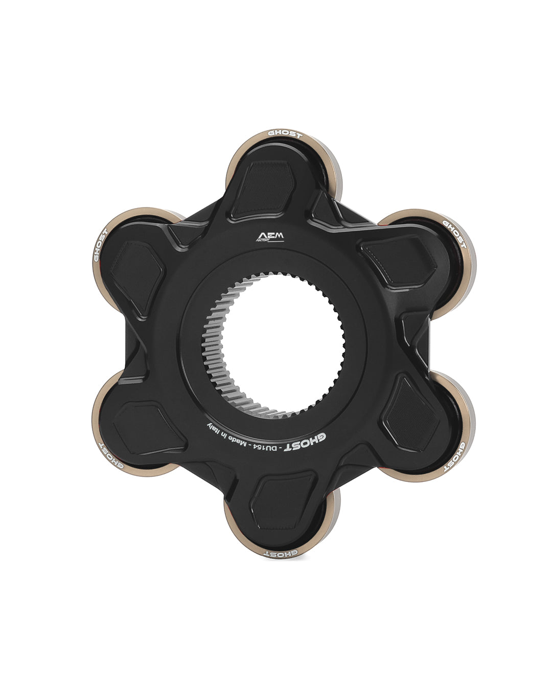 AEM FACTORY - GHOST-6 DUCATI ALUMINUM BILLET LIGHTWEIGHT HUB FLANGE AND CUSH DRIVES for Ducati Panigale / Streetfighter V4 / S / R / Speciale