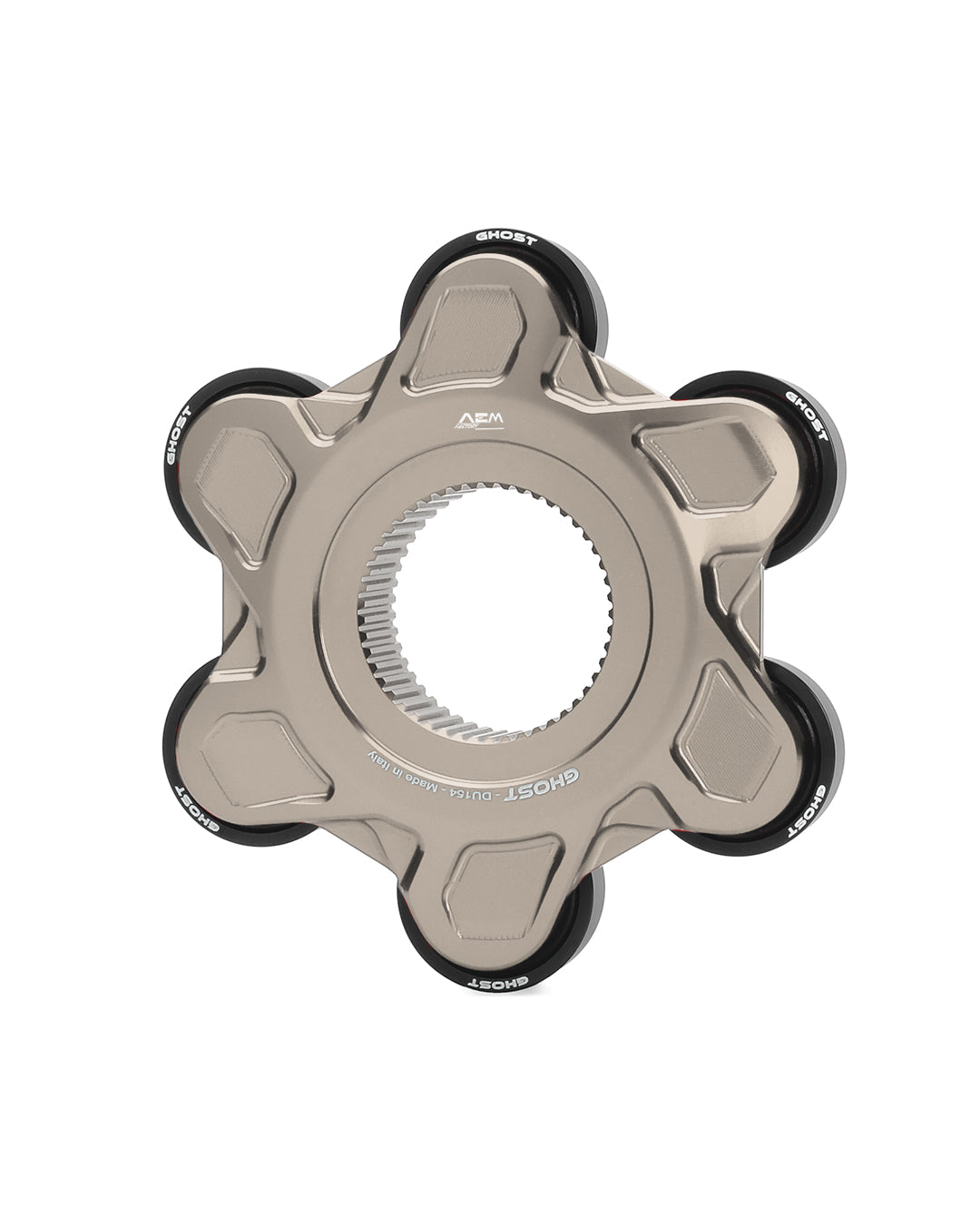 AEM FACTORY - GHOST-6 DUCATI ALUMINUM BILLET LIGHTWEIGHT HUB FLANGE AND CUSH DRIVES for Large Hub Ducati Models