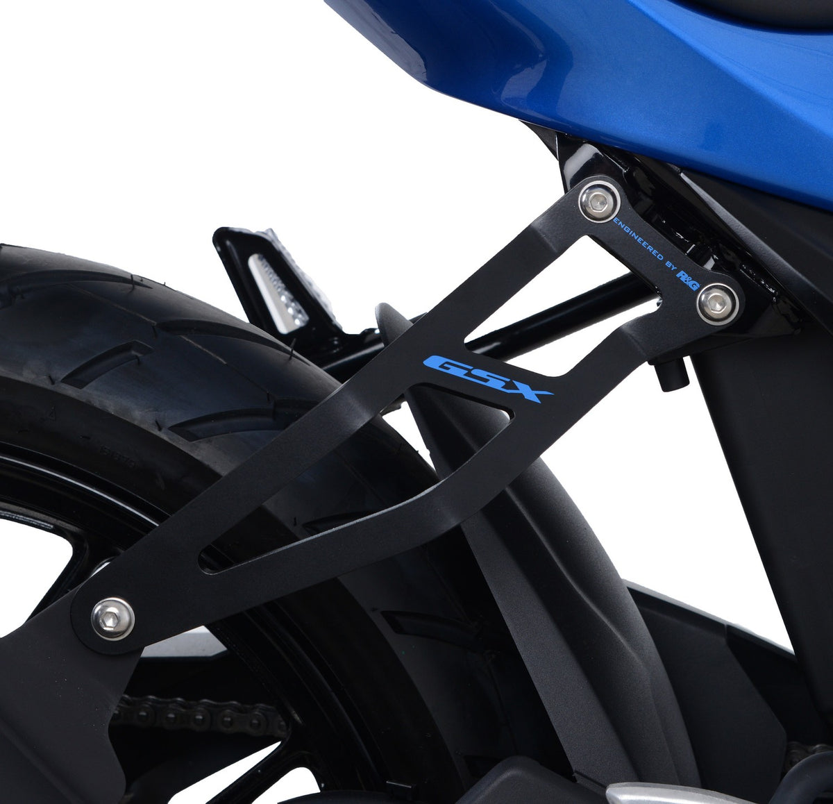 R&G Racing,Exhaust Hanger (Black) with Blue Logo for Suzuki GSX-R125 / GSX-S125 ' 17-'21