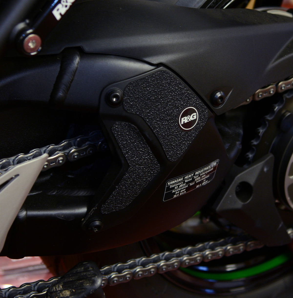 R&G Racing Boot Guard 3-Piece (2 on left swingarm + 1 on exhaust shield) for Kawasaki H2 SX '16-'22
