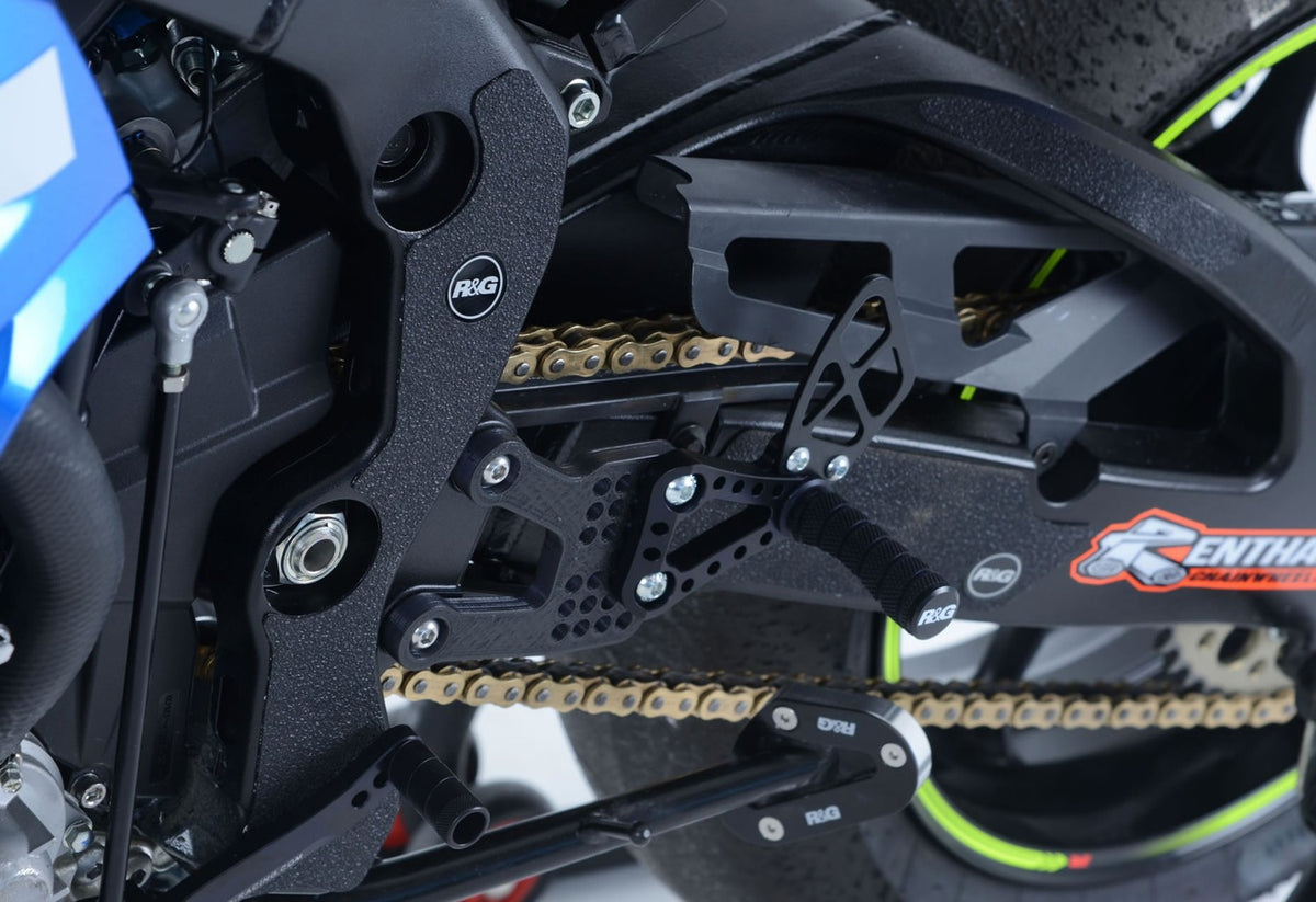 R&G Racing Boot Guard 4-piece (1 on LHS frame, 1 on RHS frame, 2 on LHS swingarm) for Suzuki GSX-R1000/R '17-'22