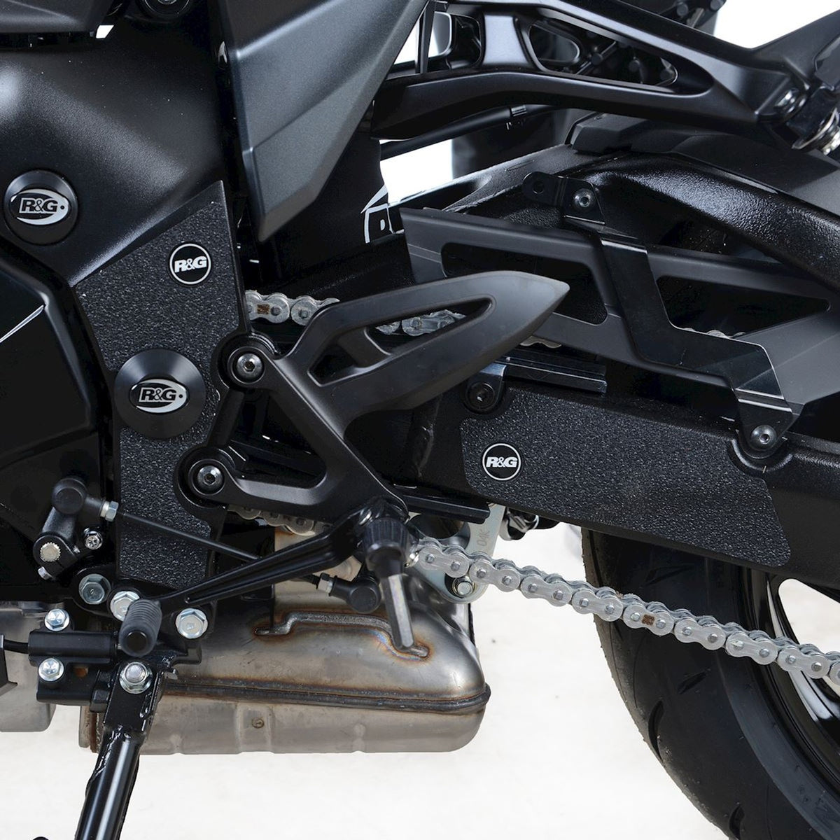 R&G Racing Boot Guard 4-piece (2 x frame, 2 x swingarm) for Suzuki GSX1100S Katana '81-'06, Katana 1000 '19-'22, Katana 750 '78-'08, Katana 600 '88-'08