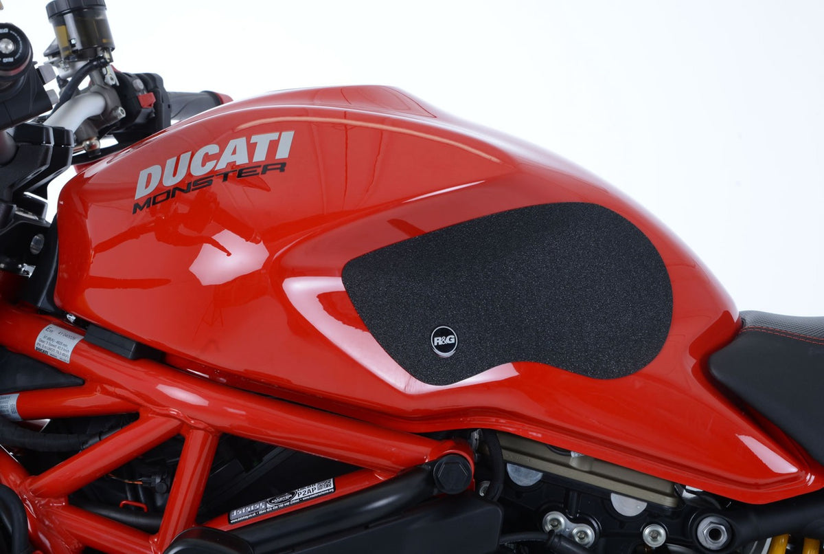 R&G Racing Traction Grips 2-Grip Kit for Ducati Monster 1100/1100 Evo '10-'14, M1200 '11-'22, M1200S/M1200R '14-'22, M797 '17-'21, M821 '14-'21