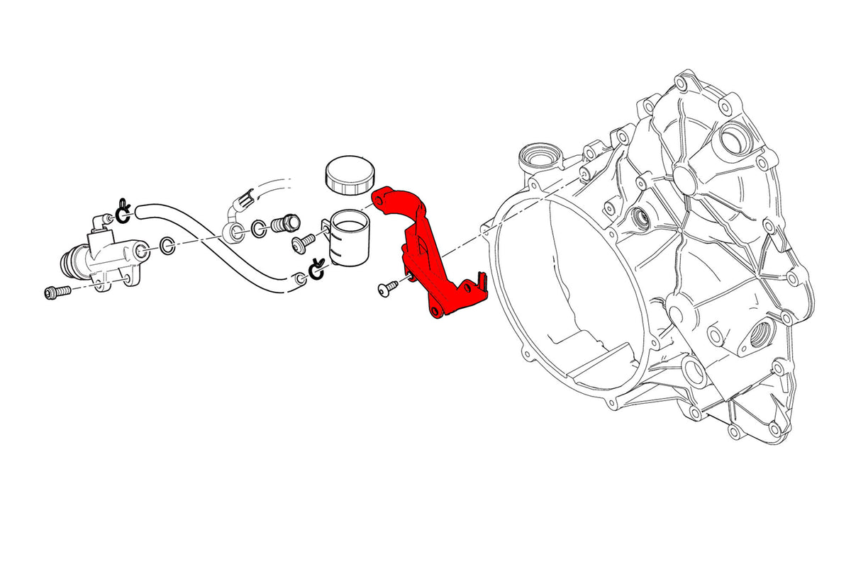 CNC Racing Billet Rear Reservoir Mount And Brake Line Cover for Ducati Panigale V4 /S (18-21)