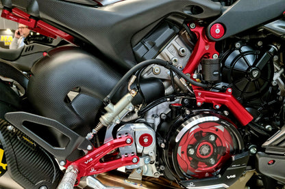 CNC Racing Billet Rear Reservoir Mount And Brake Line Cover for Ducati Streetfighter V4 / S (2023+)