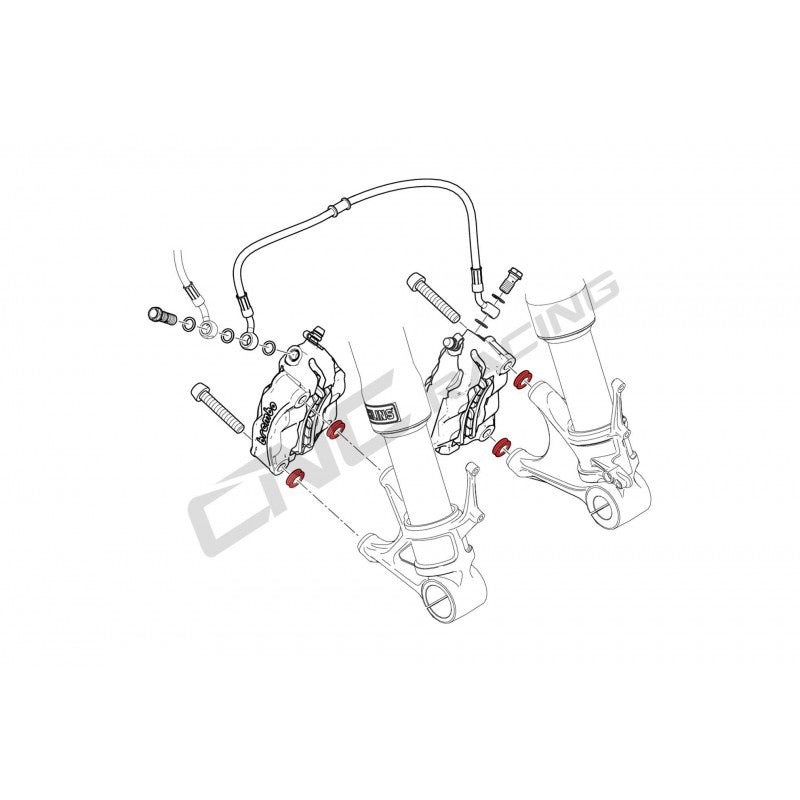 AEM FACTORY - Billet Front Brake Caliper Spacers (kit of 4) - 5mm