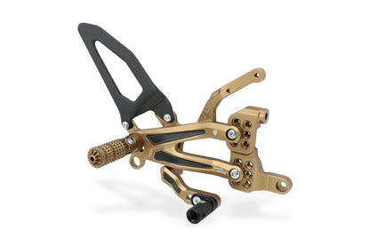 CNC Racing BRONZE and CARBON LIMITED EDITION RPS Adjustable Rearset for the Ducati Streetfighter V4 / S / SP - with Carbon Heel guard