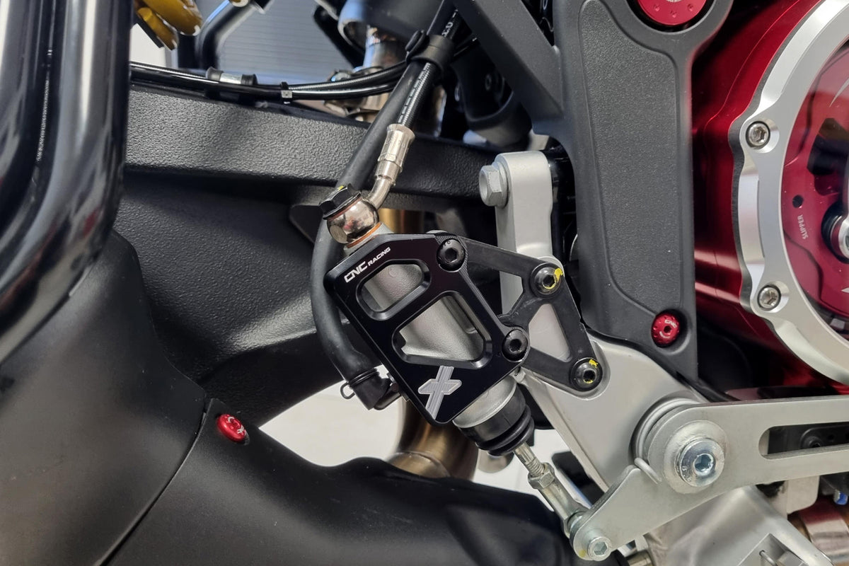 CNC Racing Rear Brake Master Cylinder Protector for the Ducati DesertX
