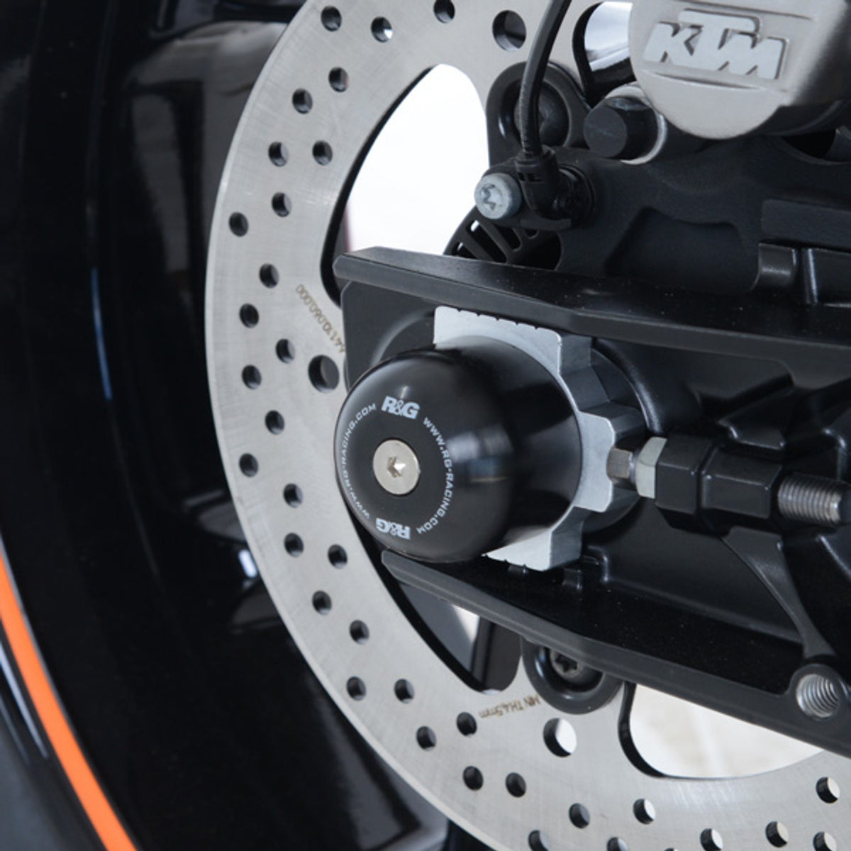 R&G Racing Swingarm Protectors (expanding type) for KTM 790 Duke '17-'21, 890R Duke '20-'22, 790 Adventure '18-'21