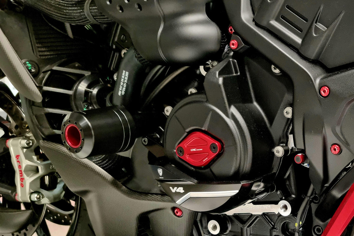 CNC Racing Machined Delrin Frame Slider Kit for the Ducati Diavel V4