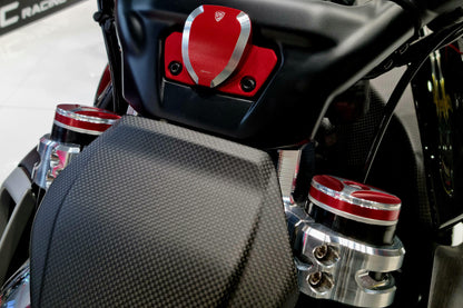 CNC Racing Fork Leg Plug Cap Set for the Ducati Diavel V4