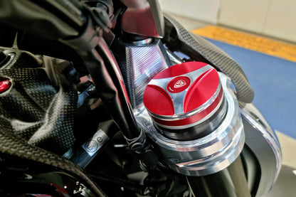 CNC Racing Fork Leg Plug Cap Set for the Ducati Diavel V4