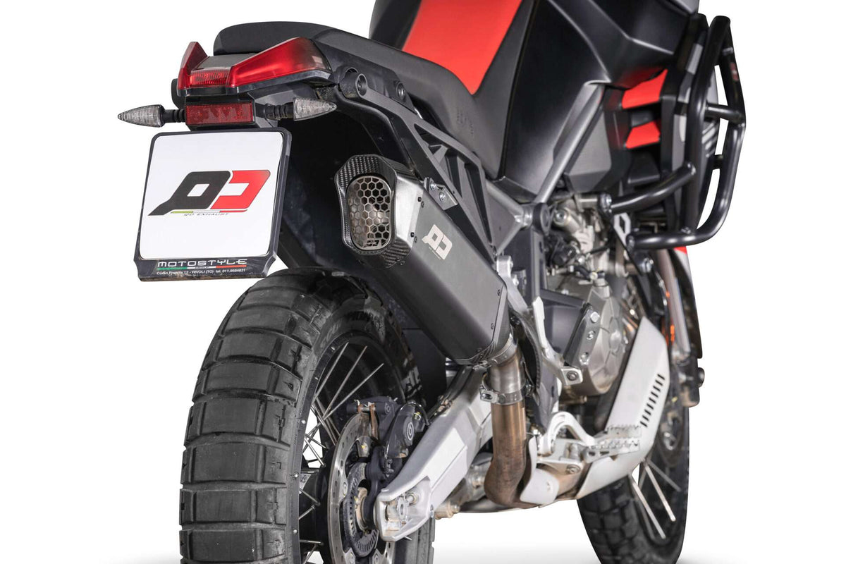 QD Exhaust TOURANCE DARK Slip-on Exhaust for Aprilia Tuareg 660