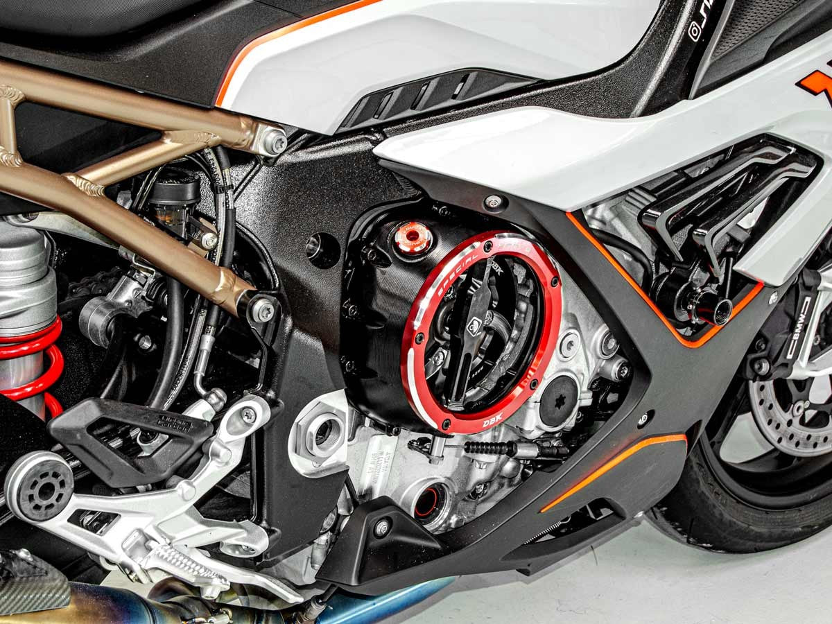 DBK Special Parts (Ducabike) EVO-3D Clear Wet Clutch Cover for the BMW S1000RR (2020+) / S1000R / S1000XR (2021+) / M1000RR / M1000R / M1000XR