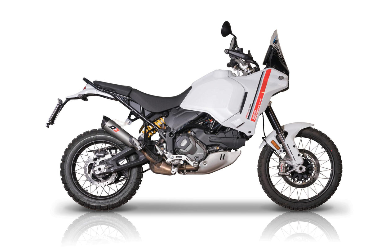 QD Exhaust Tri-cone Titanium/Carbon Slip-on Exhaust for the Ducati DesertX