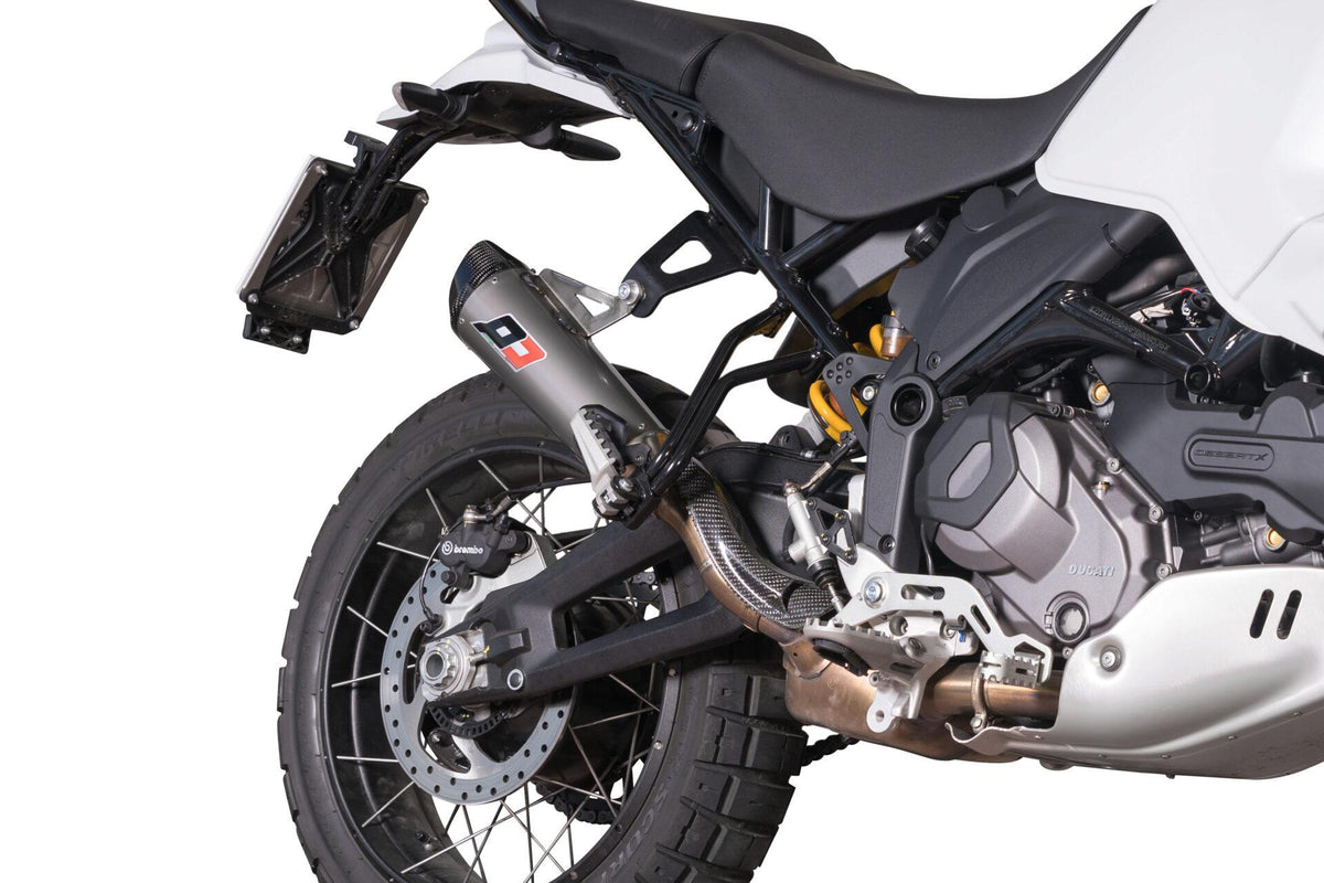 QD Exhaust Tri-cone Titanium/Carbon Slip-on Exhaust for the Ducati DesertX