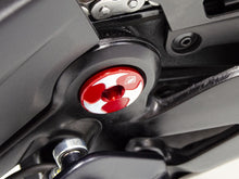 DBK Special Parts (Ducabike) Tri Blade Contrast Cut Billet Swingarm Caps for the Ducati Diavel V4