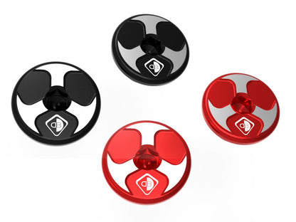 DBK Special Parts (Ducabike) Tri Blade Contrast Cut Billet Swingarm Caps for the Ducati Diavel V4